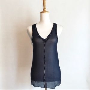 Urban Outfitters Pins and Needles Navy Sheer Tank